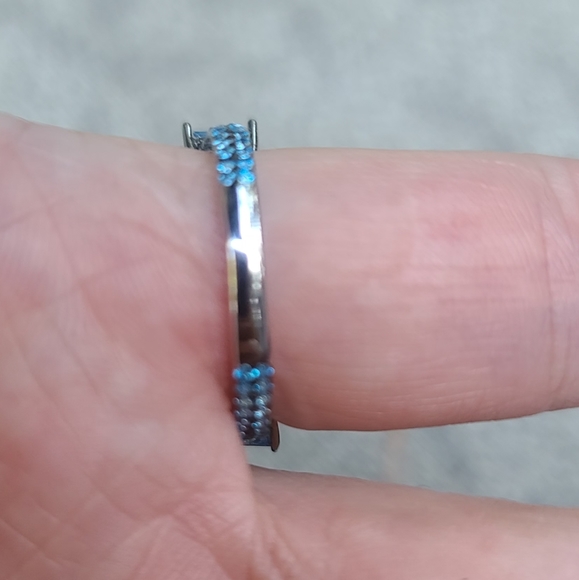 STUNNING HUGE Amethyst & Aquamarine Sterling cocktail ring sz8.5 💍 - Picture 13 of 13